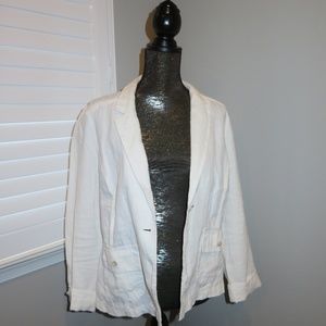 White Linen Blazer